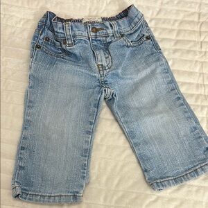 Levi's Blue Denim Cropped Jeans with Elastic Waistband 12 months